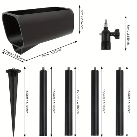 HOLACA Aluminum Ground Stake Mount & Silicone Protective Sleeve Kit for Eufy Security Cam S3 Pro - Durable, Weather-Resistant with Adjustable Height and Angle for Outdoor Use