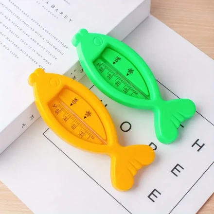 1/2pcs Cartoon Fish Shaped Bath Water Thermometer, Dual-Use Wet and Dry Room Thermometer, No Power Supply, Laboratory Measuring Equipment