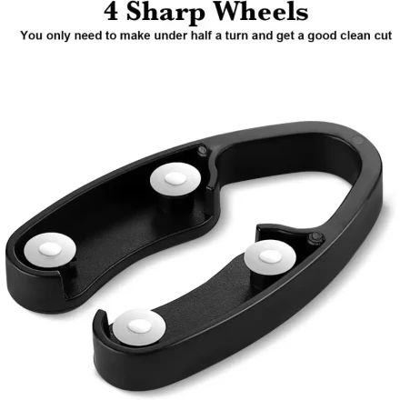 Effortless Wine Foil Cutter with Magnetic Design - 4 Stainless Steel Blades, Black Bottle Opener Accessory for Easy Foil Removal, Ideal for Wine Enthusiasts