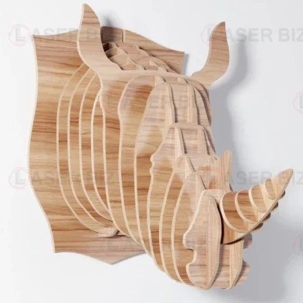 3D Rhino Wall Art