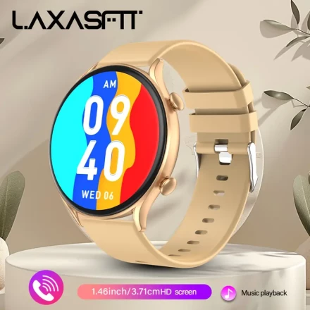 1pc LAXASFIT Stylish Alloy Smart Watch for Men & Women - 100+ Sport Modes, Call Answering, Fitness Tracking, Step Counter,, Wireless 5.3, Compatible with Android/iPhone, USB Charging, Black & Pink Options - Perfect Gift, Smart Watch for Android Phones