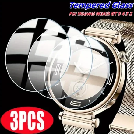 3pcs Smart Watch Screen Protector Tempered Glass Film Suitable for Huawei Watch GT5 Pro GT5 GT4 GT3 GT2 Etc