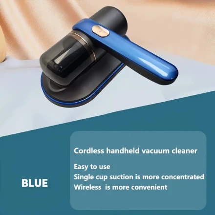 USB Rechargeable Mattress Vacuum Cleaner with Auto Heat - Ideal for Pillows, Sofas & Carpets, Pet Hair Removal Tool