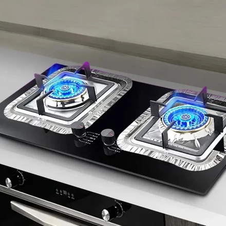 10/50pcs Heavy Duty Disposable Gas Burner Liners Aluminum Foil Square Gas Stove Burner Covers - 21.59 cm Gas Range Protector, Stove Top Covers for Gas Burners, Foil Liners to Catch Oil, Grease, and Food Spills