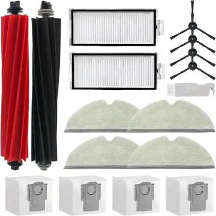 Roborock Q5 Pro+/Q8 Max+ Vacuum Cleaner Accessory Kit - Includes 2 Main Brushes, 2 Filters, 4 Side Brushes, 4 Mop Pads, 4 Dust Bags & Cleaning Tool