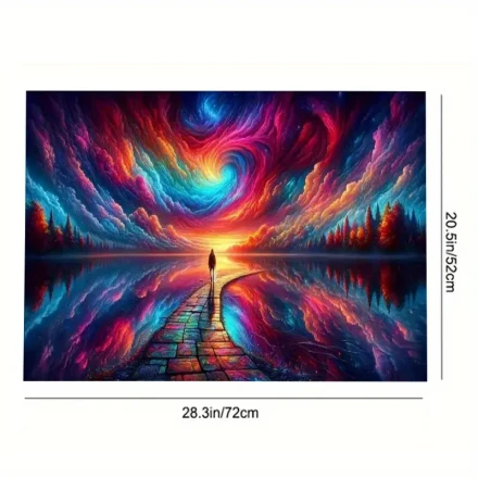 1pc Dreamy Path Gas Stove Burner Cover - Vibrant Fantasy Art Design, High-Temperature Resistant & Scratch-Proof, Easy to Clean, Polyester Material, Perfect for Artistic Kitchen Decor, Stove Top Protectors