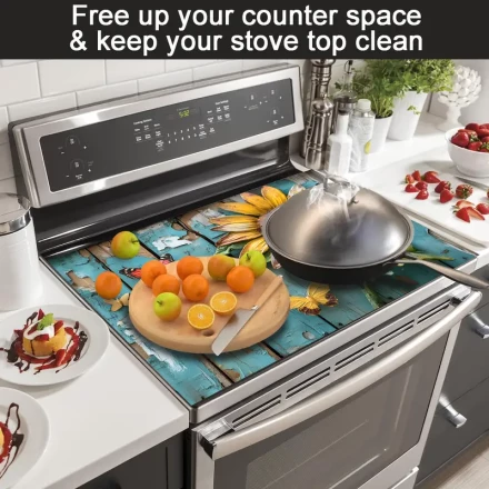 1pc of Long-Lasting Polyester Gas Stove Protector Featuring a Sunflower Design - Resistant to Heat And Scratches, Easy to Maintain - Floral Artwork for Chic Kitchens, Stove Top Covers