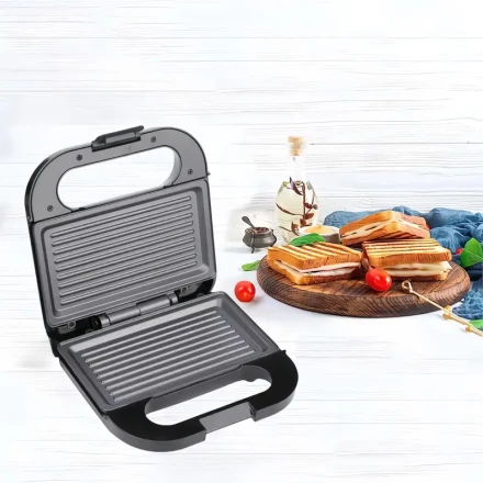 Double-Sided Heating Plate 750W Fast Heat Smart Temperature Control Non-Stick 25Cm X 20Mm with Power Supply 220V - 240V for Toasting, Waffling, Vegetables, And Steak Cooking