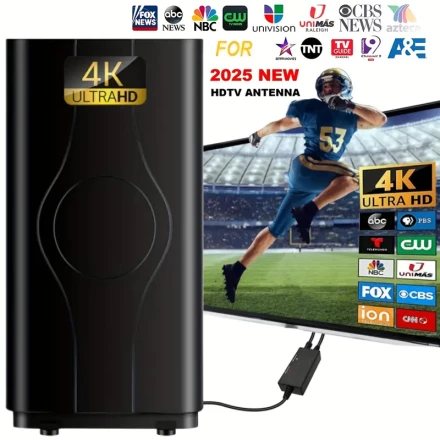 A Remote TV Antenna, The Latest Digital TV Antenna for Smart And Old Tvs in 2024, Designed for Local Channel Support with Indoor And Outdoor HD Capabilities of 8K, 4K, And 1080P, Featuring an Amplified Antenna with a 10.0meter Coaxial Cable.