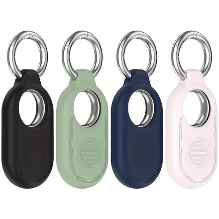 4-Pack Holder Cases Compatible With Samsung Galaxy Smart Tag 2, Silicone Protective Skin Cover Keychain For Galaxy SmartTag2 Case With Key Ring