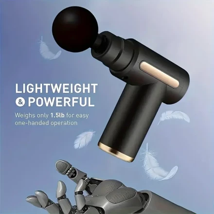 Compact 80W MiniPro USB Rechargeable Massage Gun with 4 Attachments - Portable Handheld Massager, Ideal Gift for All Occasions, Powered by High-Capacity Lithium Battery
