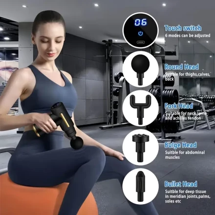 Compact 80W MiniPro USB Rechargeable Massage Gun with 4 Attachments - Portable Handheld Massager, Ideal Gift for All Occasions, Powered by High-Capacity Lithium Battery