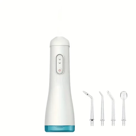 Oral irrigator, portable dental flosser, 4 nozzle to clean gums, perfect gift for daily oral care