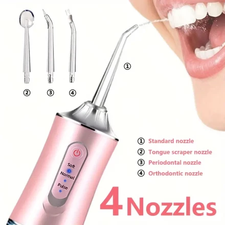 Tooth Cleaner, Portable 3 Modes Cordless Oral Rinser, Rechargeable Travel Tooth Cleaning Device, Electric Water Tooth Wire Oral Rinser, Best for Christmas