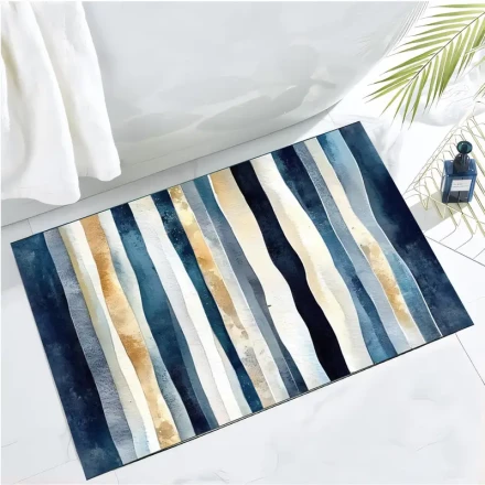 Chic Blue Stripe Pattern Stove Top Cover - Integrated Stovetop Replacement Decoration Kit - Scratch Resistant Protective Cover - Easy Cleaning - Premium Rubber Material for Stylish Home, Garden & Bathroom Ornamentation
