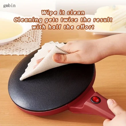 gmbin Portable pancake machine, Spring rolls pancake machine, breakfast machine, one-sided heating mini pancake gear, non stick coating household pan