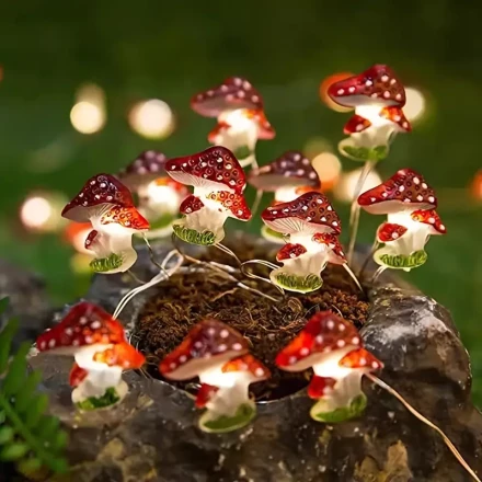 Charming Mushroom LED Lights - Battery-Powered, Perfect for Easter & Restaurant Decor