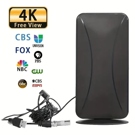 2025 HD TV Antenna, Indoor Smart Digital TV Antenna UHF/VHF Dual Frequency Receiver with 5m Cable, 360° Receive Local Channels, Support 4K 1080p for HD TV and Traditional TV, HD TV Antenna Satellite HD VHE UHE High Gain Antenna