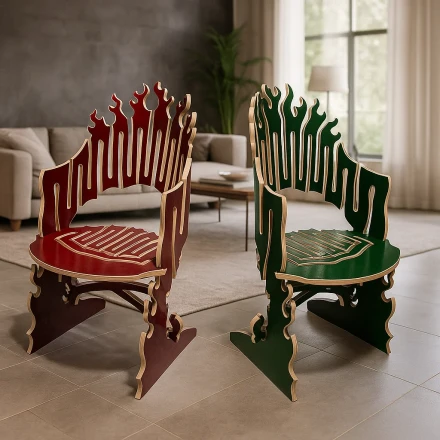 Flame-Inspired Designer Accent Armchair