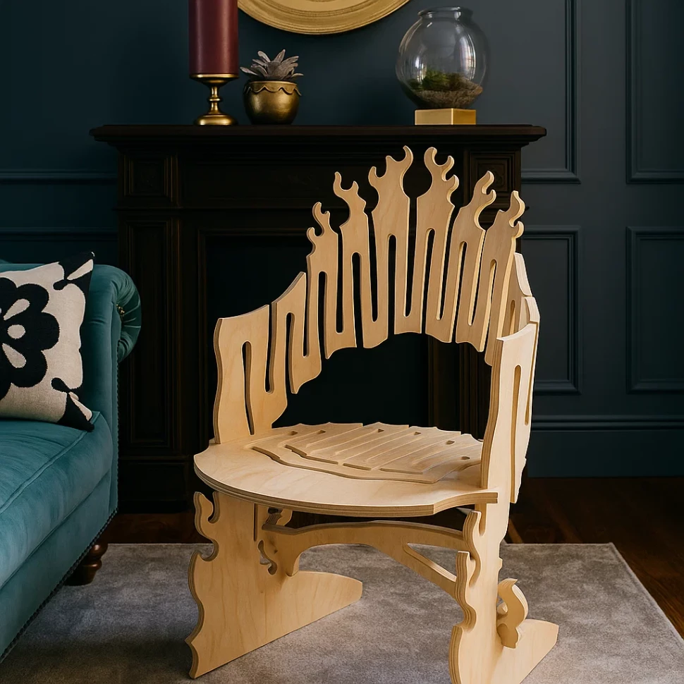 Flame-Inspired Designer Accent Armchair
