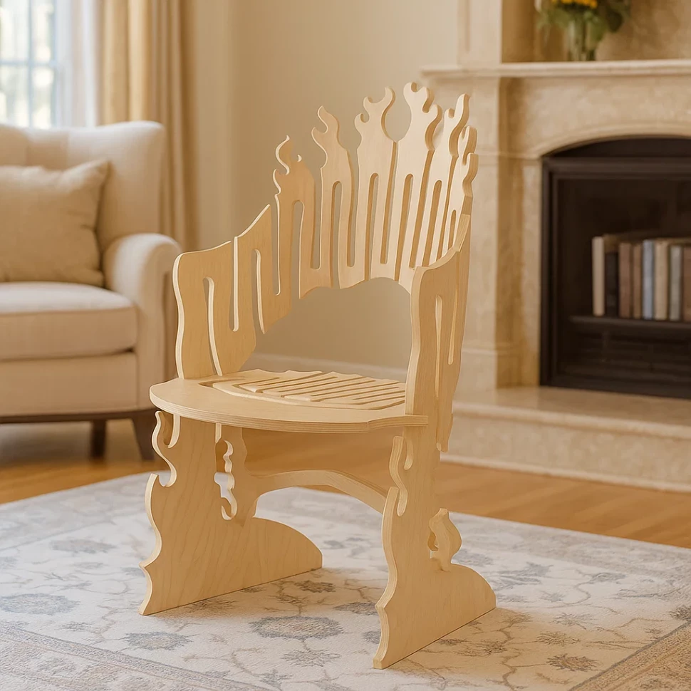 Flame-Inspired Designer Accent Armchair