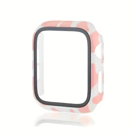 1pc Suitable For Iwatch Screen Protection Film For Series 8 7 41mm, For IWatch Protective Mask, Tempered Glass Film, Hard PC Buffer Pad, Ultra-thin Protection (38/40/41/42/44/45/mm),Leopard Print Color Cow Color