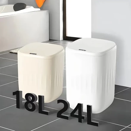 1pc Smart Touchless Trash Can with Sensor Technology, Battery-Powered (2 AA Not Included), 3 Modes, Low Voltage ≤36V, Ideal for Kitchen, Bathroom, Living Room, Office