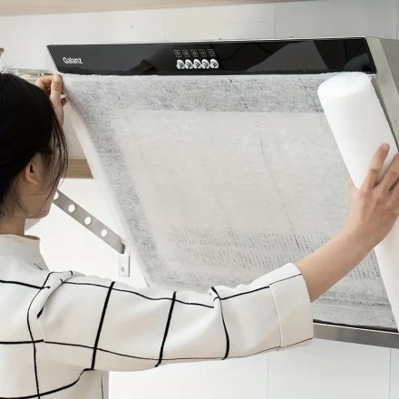 1 Roll, Range Hood Grease Cover, High-Temperature Resistant Kitchen Fireproof Filter Mesh, Non-Woven Smoke Dust Cover for Range Hoods