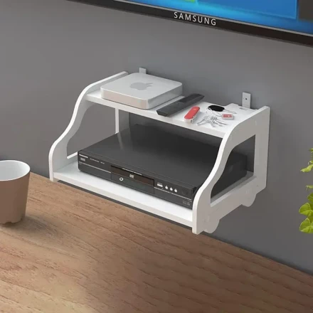 1pc Wire Box Organizer Router Shelve Route Storage Box Wireless WiFi Router Shelf Solid Wood Plastic Wall Shelves WiFi Router