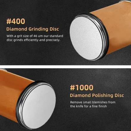 Multi-Angle Diamond Knife Sharpener Kit: 15, 20, 18, 22 Degree Sharpening for Kitchen Knives - No Electricity or Batteries Required