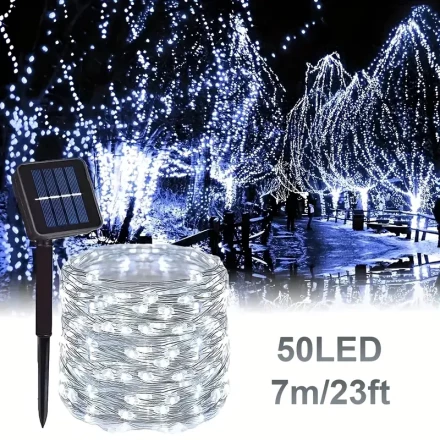 Solar-Powered Fairy Lights - 300/200/50 LED,, 8 Modes for Festive & Wedding Decor, Perfect for Patio, Lawn, and Mall Displays, Christmas Decoration, String, Festival Party