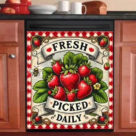 Dishwasher Cover Decorative Suite, Large Polishing Metal, PVC Material, Magnetic, with Kitchen Dishwasher Decal, Refrigerator Panel, for Dishwasher Front Door Decoration