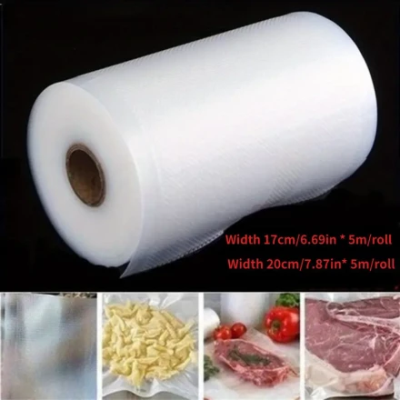 Extra-Long 16.4ft Vacuum Seal Food Storage Bags - Keeps Food Fresh Longer, Airtight & Reusable, Space-Saving Design with Multiple Widths (12/15/17/20/22/25/28cm), Reusable Food Storage Bags