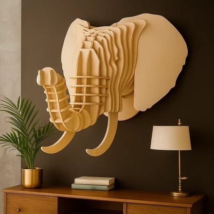 3D Elephant Wall Art