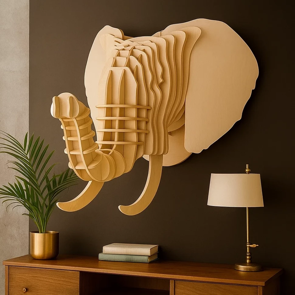3D Elephant Wall Art