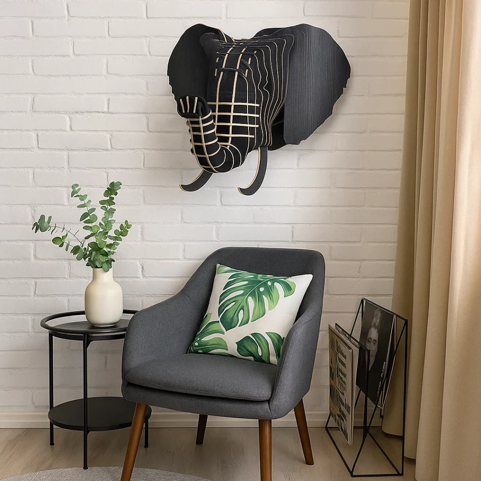 3D Elephant Wall Art