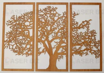 3 pieces Wall Art with a Tree