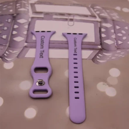 Customizable Silicone Watch Band for Apple Watch iWatch Series 9/8/7/6/5/4/3/2/1 SE Ultra/Ultra2 - Water-Resistant, Butterfly Clasp, Personalized with Name, Quote, Date - Gift for Self, Friends, Family, Lovers