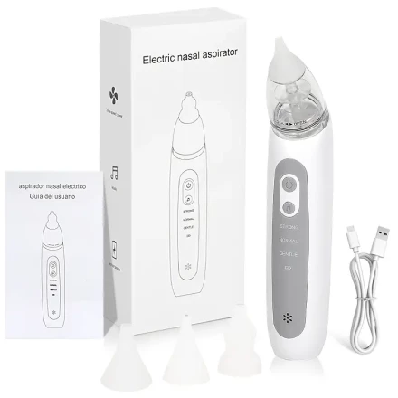 Rechargeable USB Electric Nose Cleaner with 3 Suction Levels, Music Function & 3 Silicone Tips - Portable Snot Extractor, Efficient Odor Removal, Easy to Use