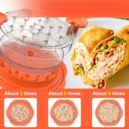 [Kitchen Fun] Easy-Clean Plastic Chicken Shredder with Ergonomic Grip & Anti-Slip Base – Durable PP Material, Large Transparent Cover for Chicken, Beef, Vegetables, Fun Kitchen Gadget, Chicken Accessories