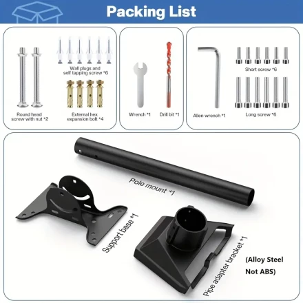 [Outdoor Installation] Starlink Gen 3 Roof Mount Adapter - Durable Steel Wall Mount Kit for Internet Satellite, High Load Capacity, Weather-Resistant, Compatible with Starlink Gen 3 Pole Mount