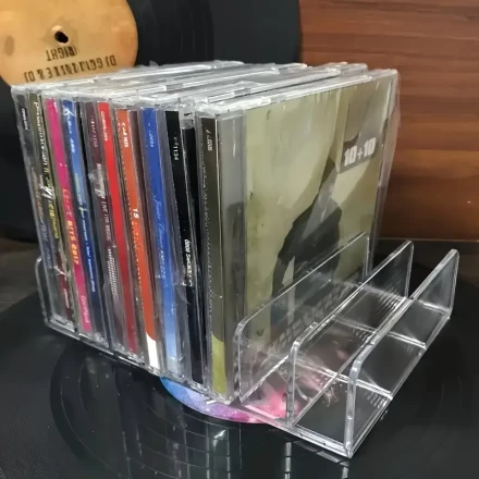 Storage Organizer Stand, Clear PC Bracket Shelf, for Home Office Entertainment Collection, with Transparent Display Holder, for Holds 10-20 Discs, Ideal for Desk/Cabinet
