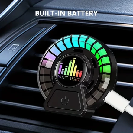 USB-Powered Car Aromatherapy Diffuser with 360° Fragrance Distribution - Includes Scented Discs, Rechargeable Battery, Multi-Color LED Indicator for Vehicle Interior Freshening, Aroma Diffuser