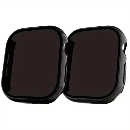 2pcs Tempered Glass Screen Protector for Apple Watch Series 10 42mm/46mm: Anti-Peeping, Full Protective Frame Bumper, Compatible with iWatch 42mm/46mm Accessories