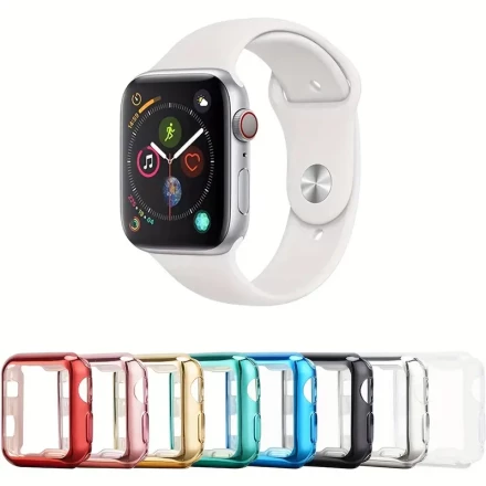 8-Pack TPU Smartwatch Cases Compatible with Apple Watch SE/8/7/6/5/4/3/2/1 - 38/40/41/42/44/45mm, Shockproof Full Coverage Protective Covers, Scratch-Resistant, Non-Slip, Lightweight Shell