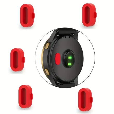 5pcs Dust Plug Compatible For Garmin Fenix 7 7S 7X 6 6S 6X Pro 5 5S 5X Plus/Vivoactive 3/4/Venu/Forerunner 935 Smartwatch Silicone Charger Port Protector Anti Dust Plugs Caps Cover