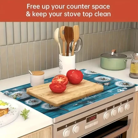 Blue Dandelion Stove Top & Washing Machine Cover - 