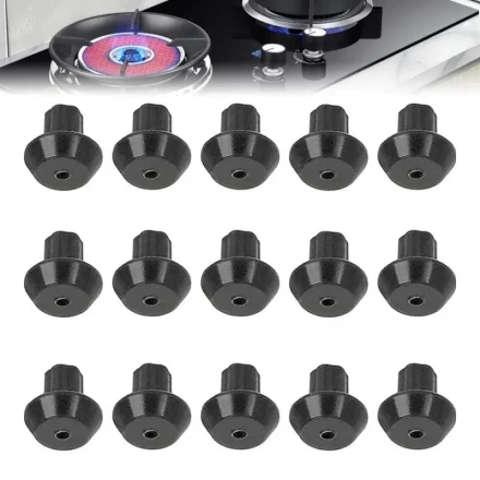 16pcs HeatGuard Silicone Burner Grate Feet, Non-Slip Rubber Stove Legs for Gas Range, Compatible Replacement Parts for WB02T10461 Stove Models