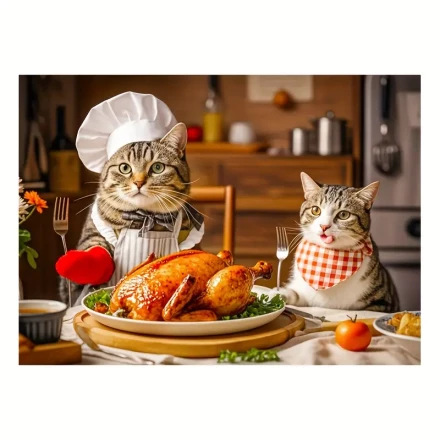 1pc, Whimsical Chef & Eater Cat Oven Cover, 71.88 x 52.07 cm, Non-slip, Heat & Scratch Resistant, Multi-purpose for Electric Glass & Flat Top Ovens, Washable, Home Kitchen Decor Accessory