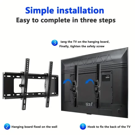 Adjustable tilt bracket, suitable for most 32-70 inch LCD TVs and monitors, VESA200 * 200-600 * 400mm